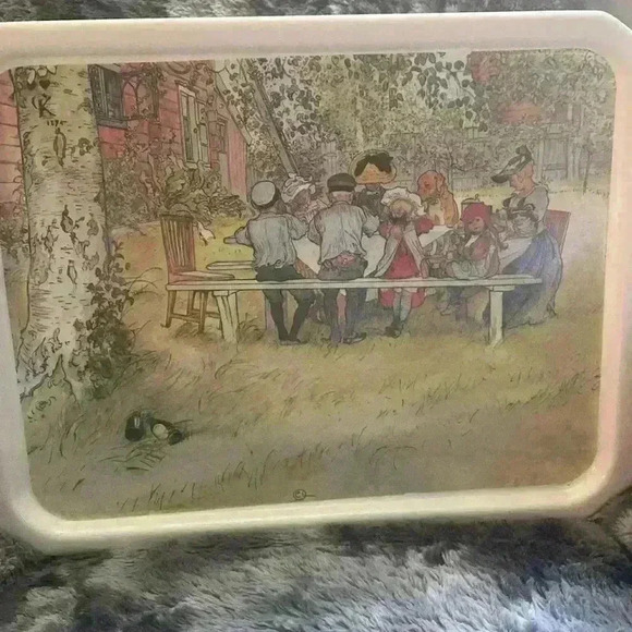 Vintage Carl  Larsson tray Sweden - Breakfast under the Big Birch - Picture 11 of 16